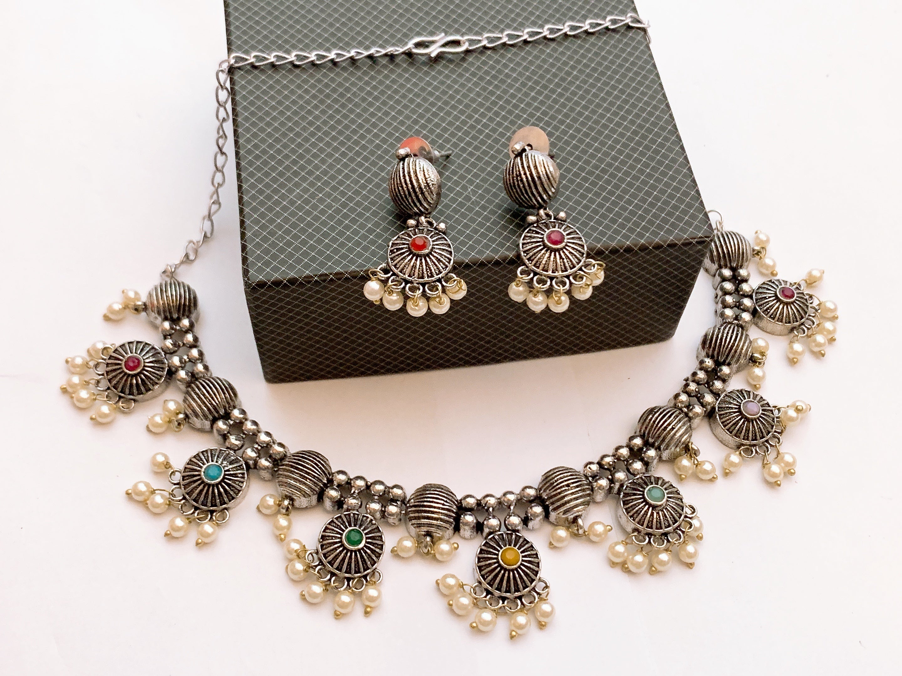 Oxidise necklace set