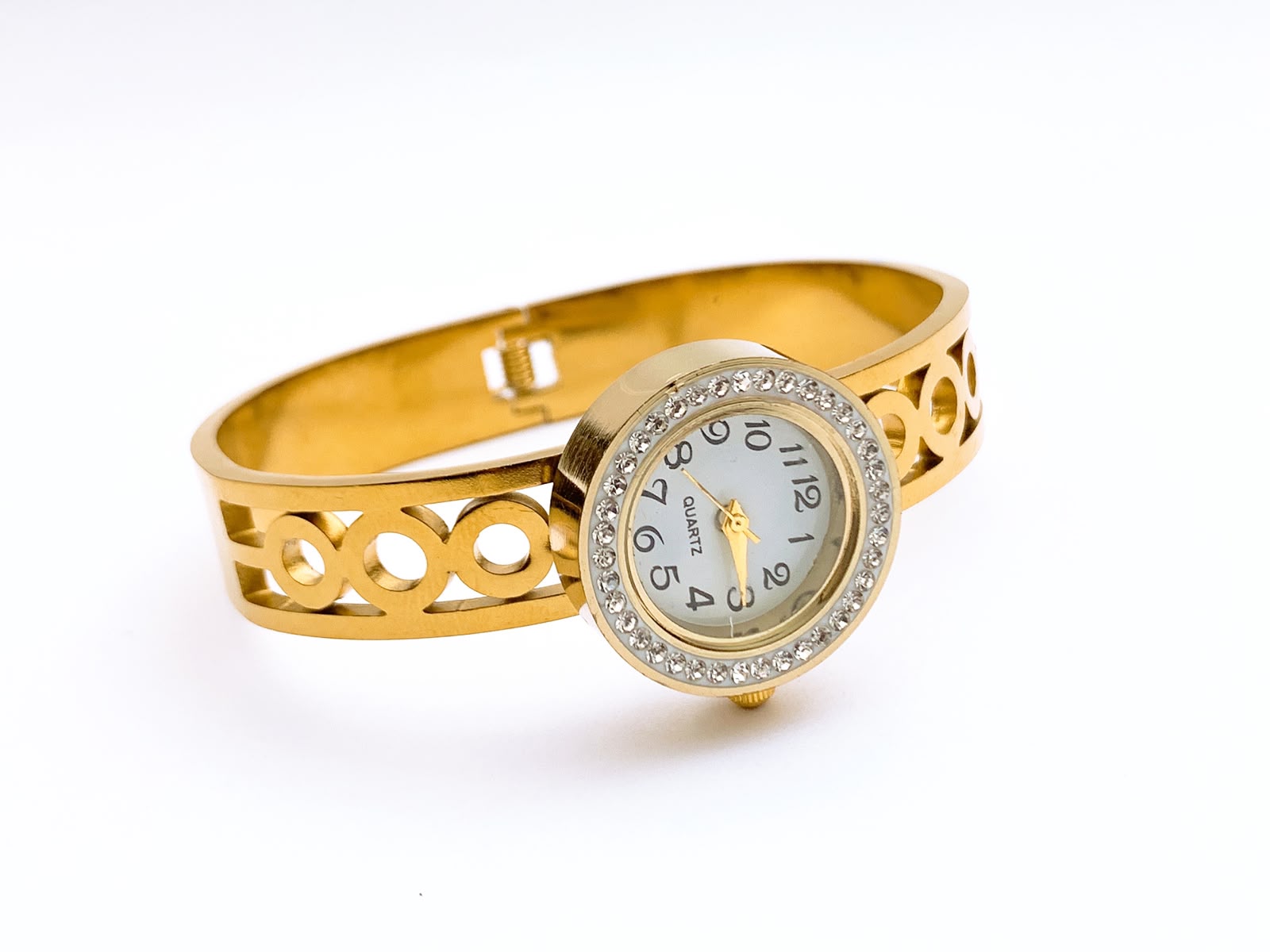 Luxury Golden Stainless Steel Bracelet Watch For Women